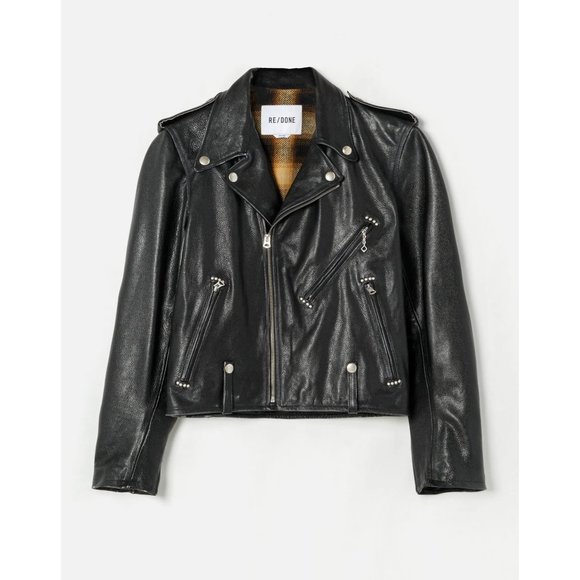 *$1595 NEW RE/DONE WOMEN'S CLASSIC MOTO LEATHER JACKET SZ SMALL - Picture 1 of 16